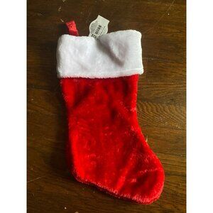 Lot of 10 Red & White Christmas Stockings With Plush Cuff